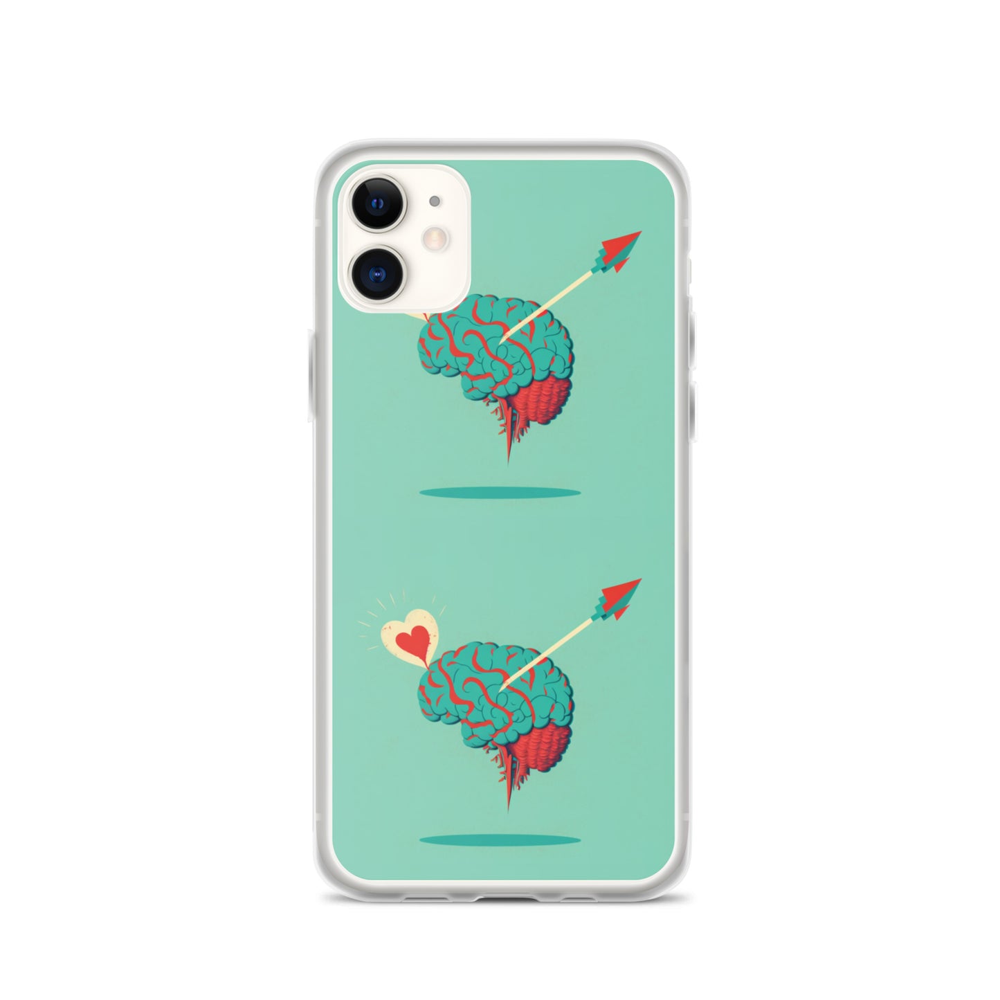 Funda transparente para iPhone® Cerebro enamorado