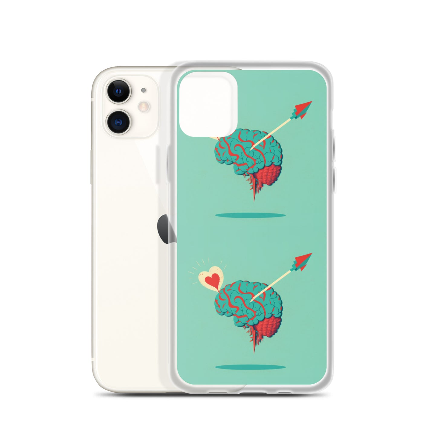 Funda transparente para iPhone® Cerebro enamorado