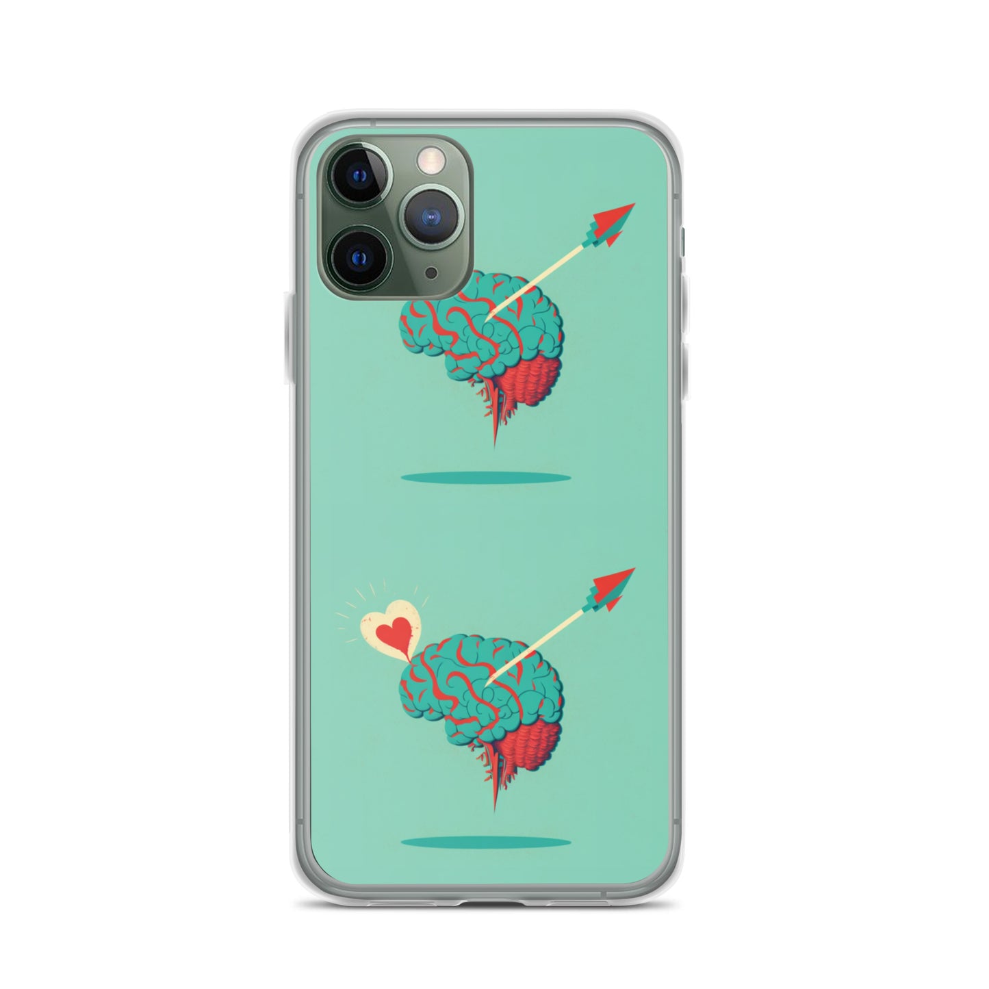 Funda transparente para iPhone® Cerebro enamorado