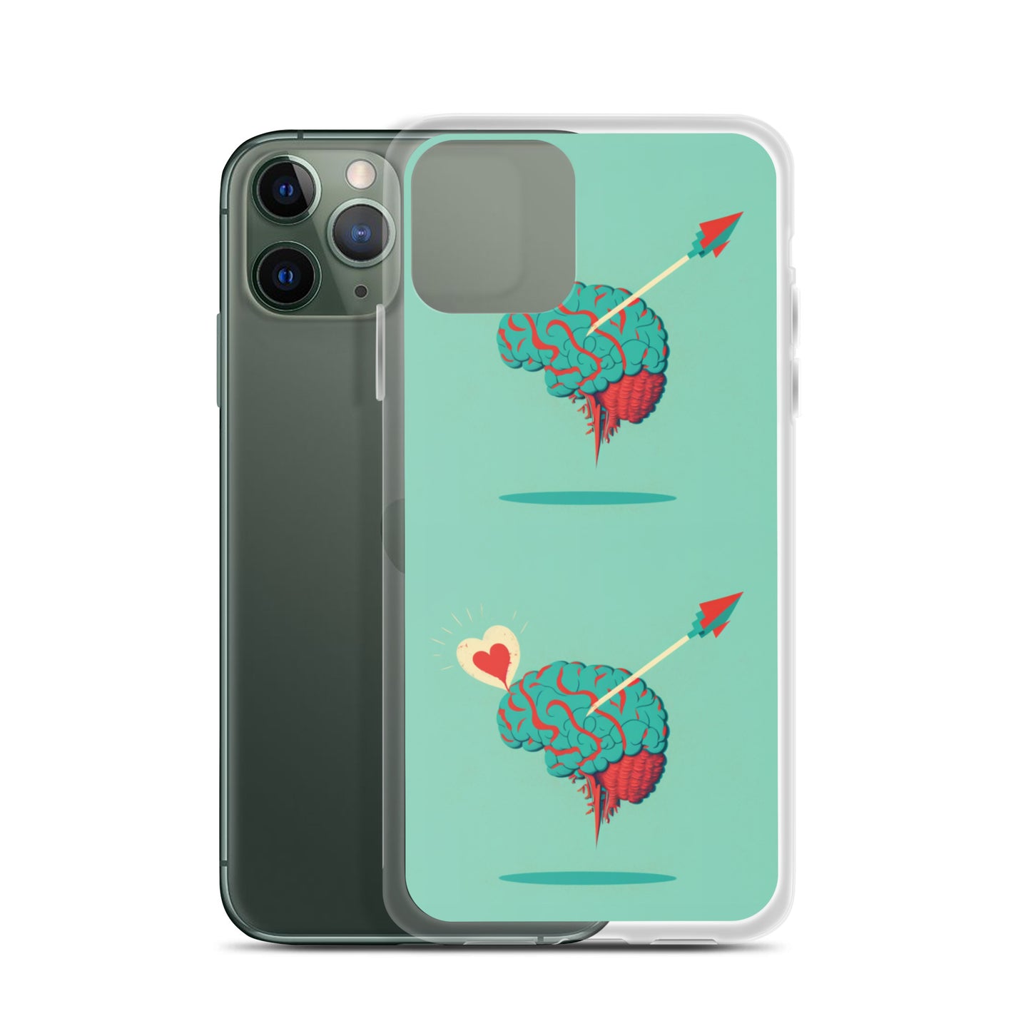 Funda transparente para iPhone® Cerebro enamorado