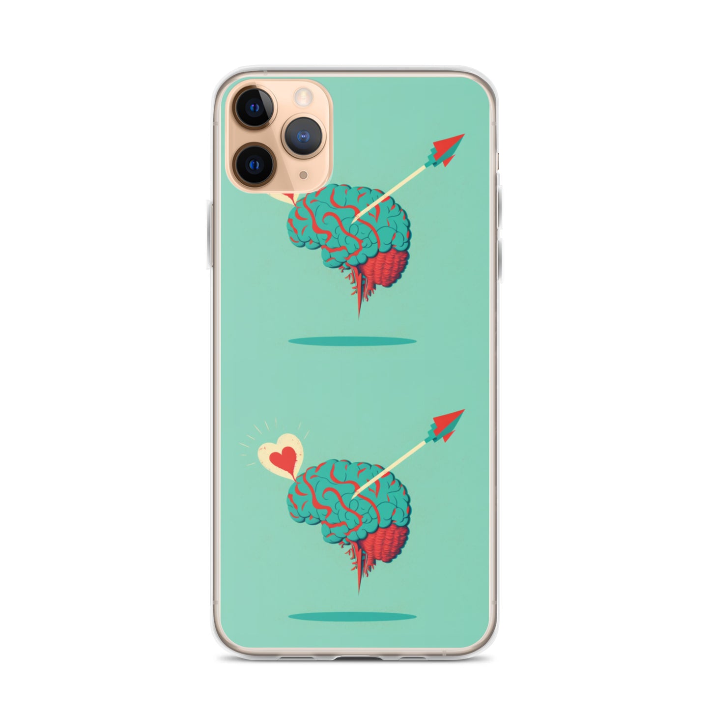 Funda transparente para iPhone® Cerebro enamorado