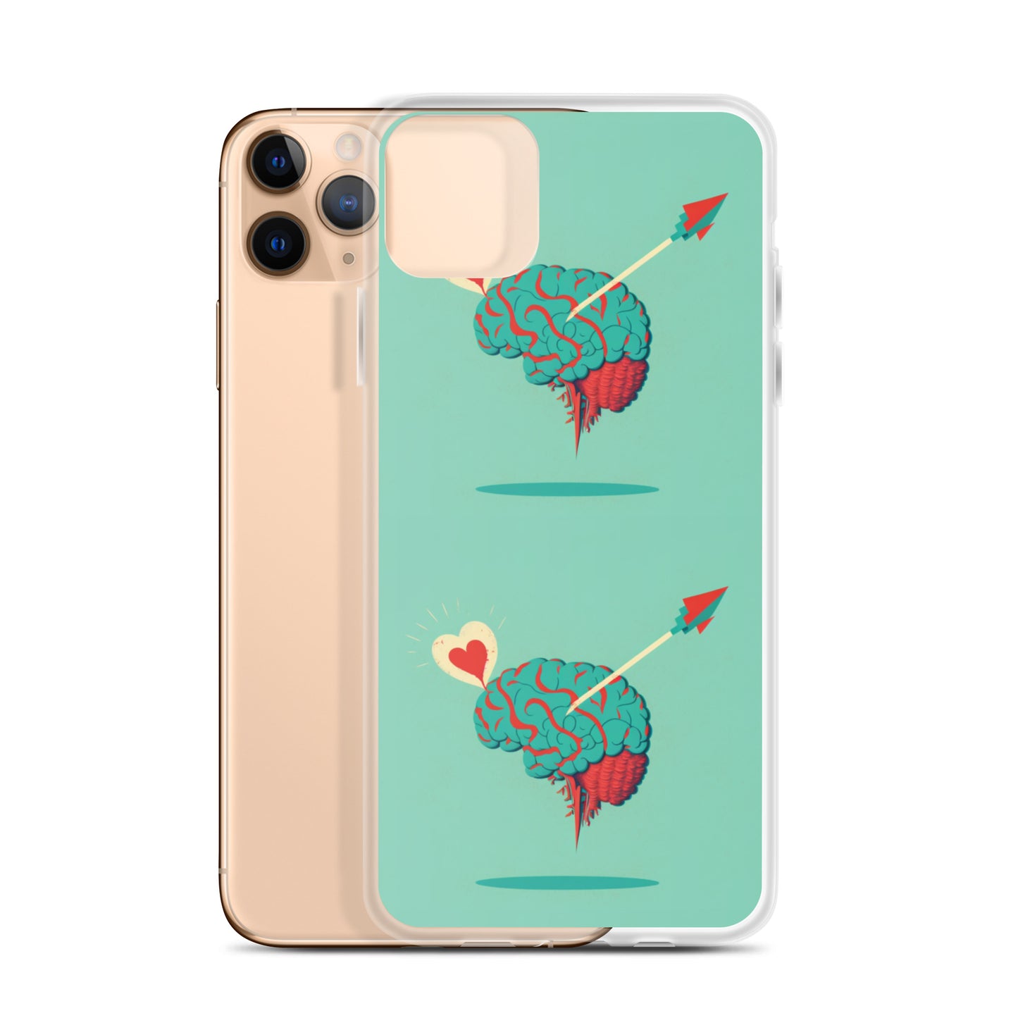 Funda transparente para iPhone® Cerebro enamorado