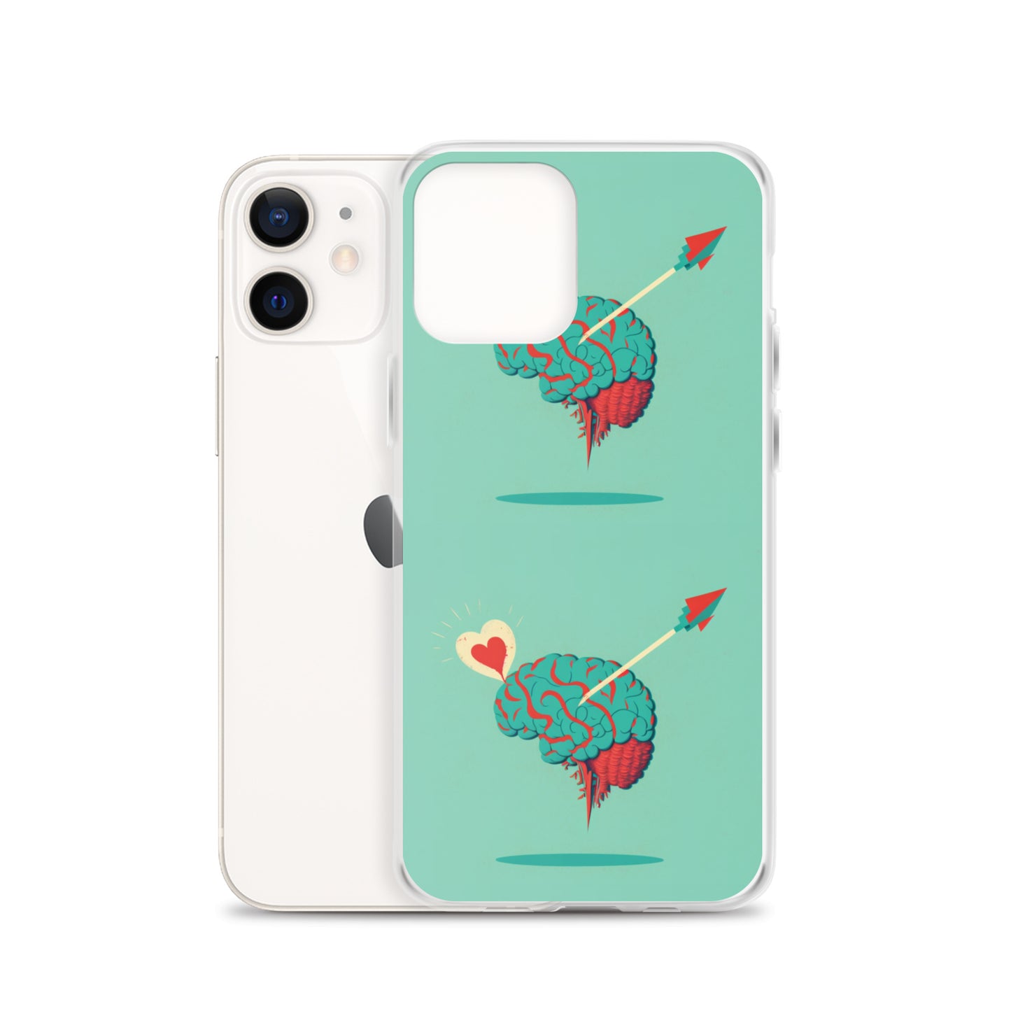 Funda transparente para iPhone® Cerebro enamorado