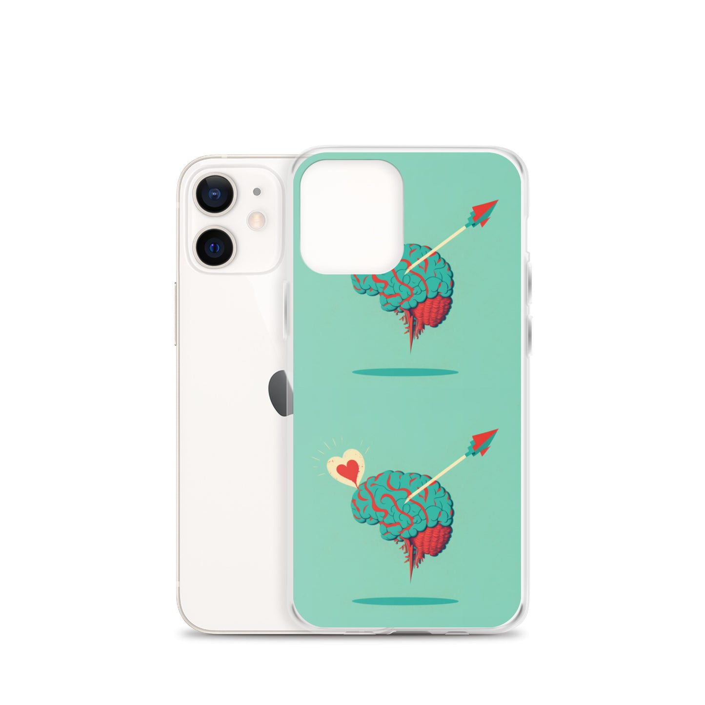Funda transparente para iPhone® Cerebro enamorado