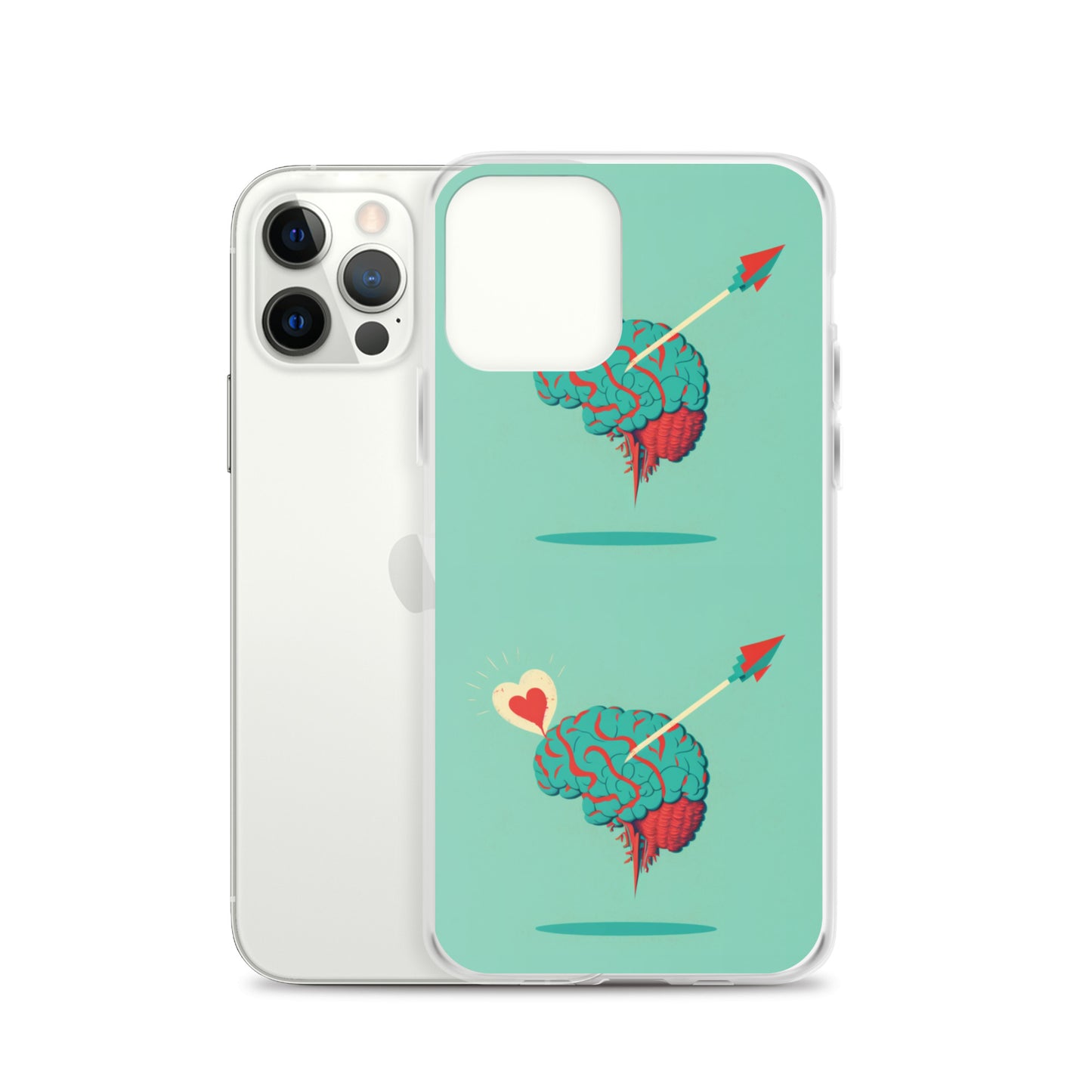 Funda transparente para iPhone® Cerebro enamorado