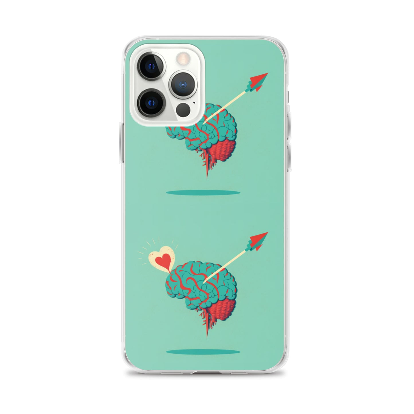 Funda transparente para iPhone® Cerebro enamorado