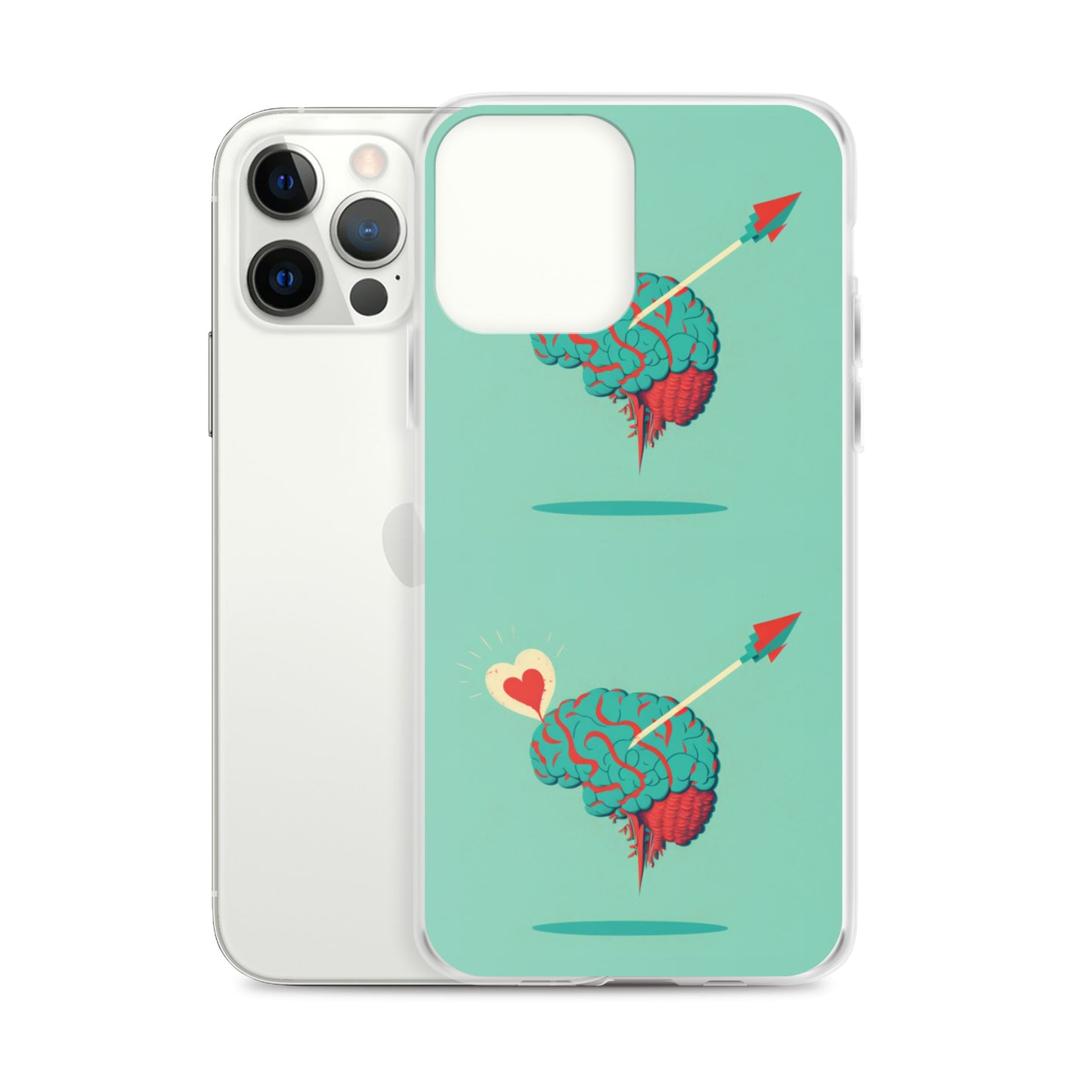Funda transparente para iPhone® Cerebro enamorado