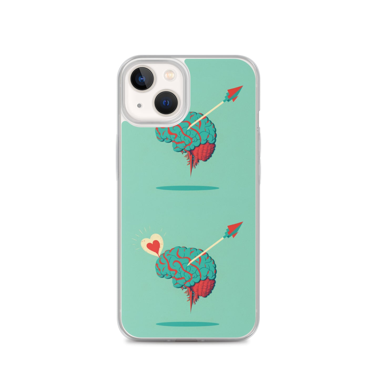 Funda transparente para iPhone® Cerebro enamorado