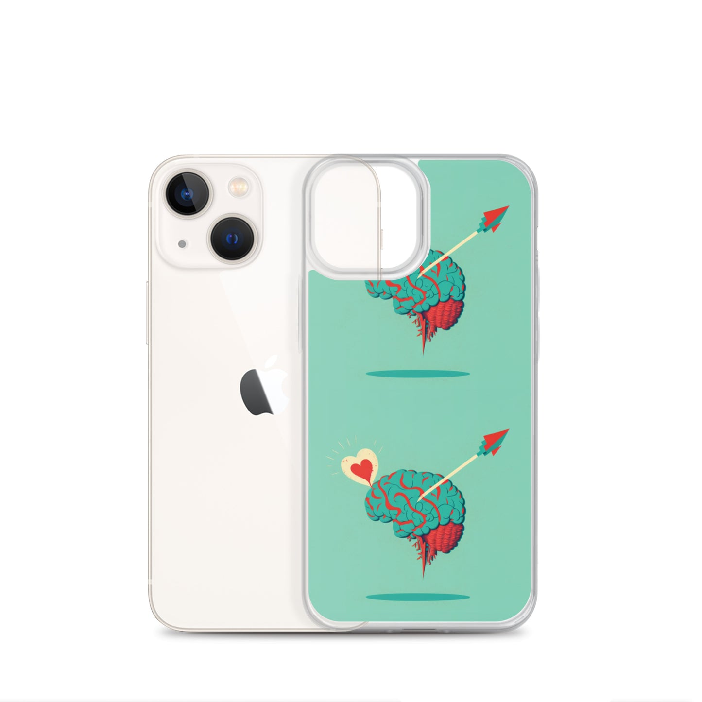 Funda transparente para iPhone® Cerebro enamorado