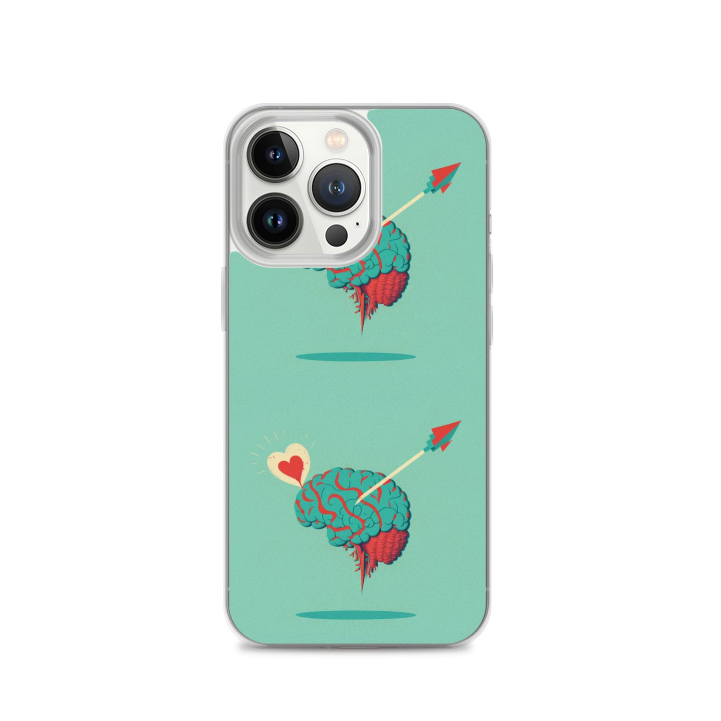 Funda transparente para iPhone® Cerebro enamorado