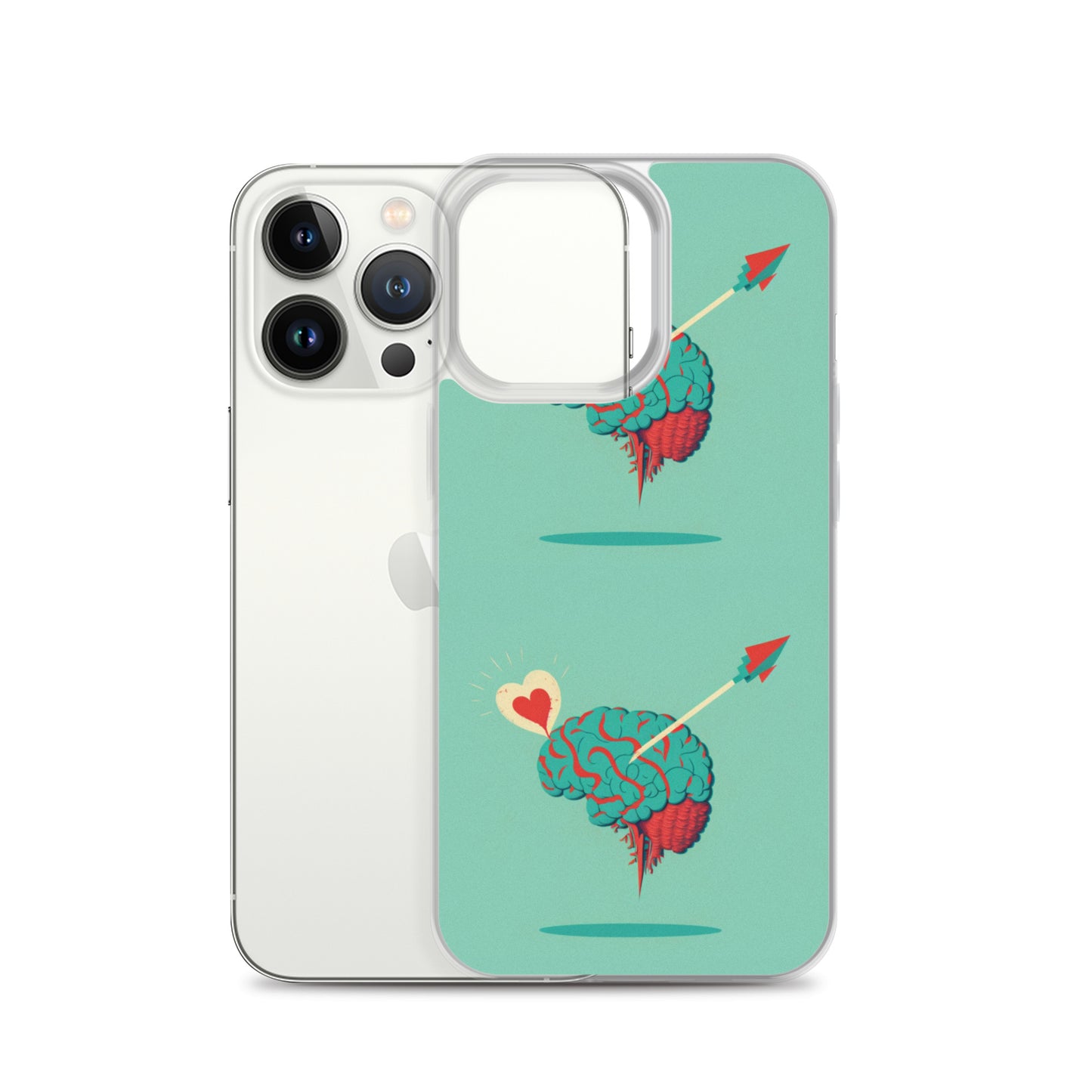 Funda transparente para iPhone® Cerebro enamorado