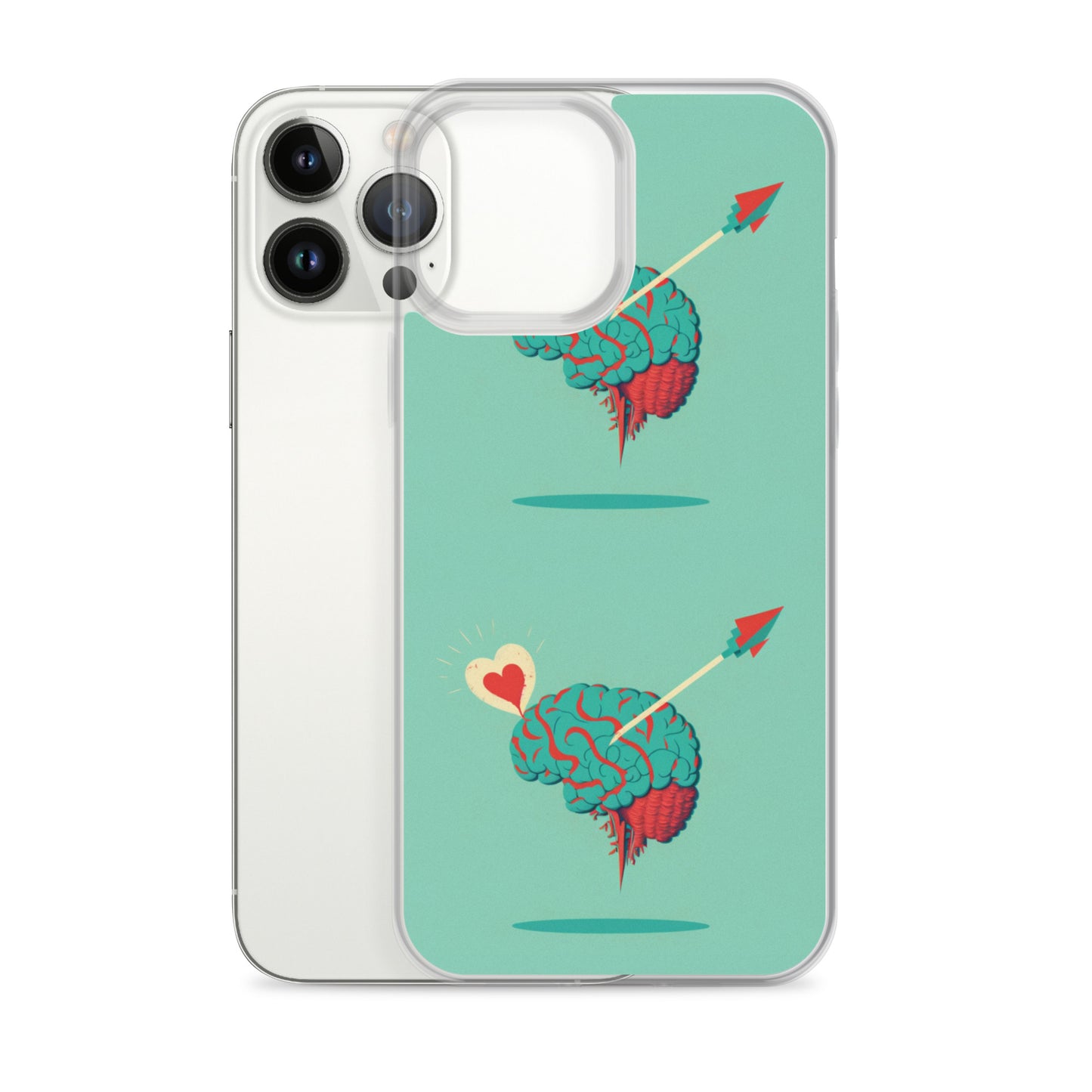 Funda transparente para iPhone® Cerebro enamorado