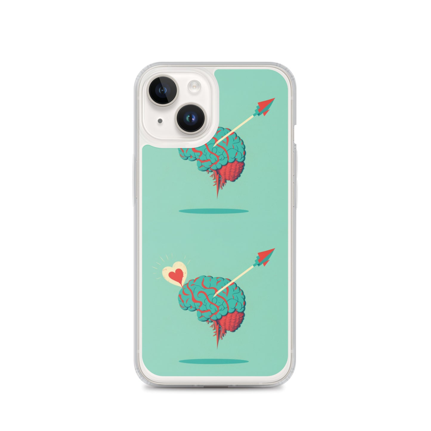 Funda transparente para iPhone® Cerebro enamorado