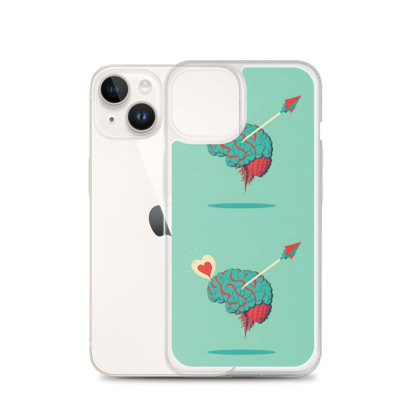 Funda transparente para iPhone® Cerebro enamorado