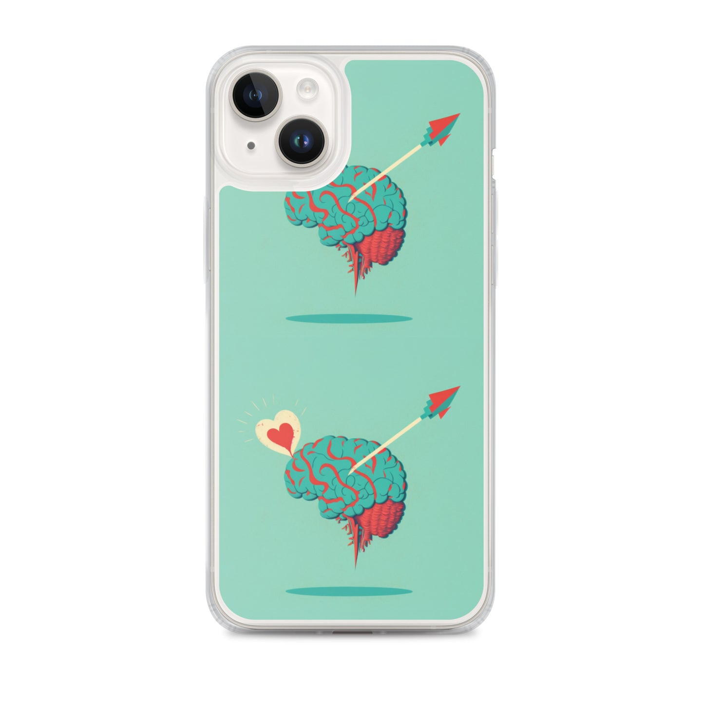 Funda transparente para iPhone® Cerebro enamorado