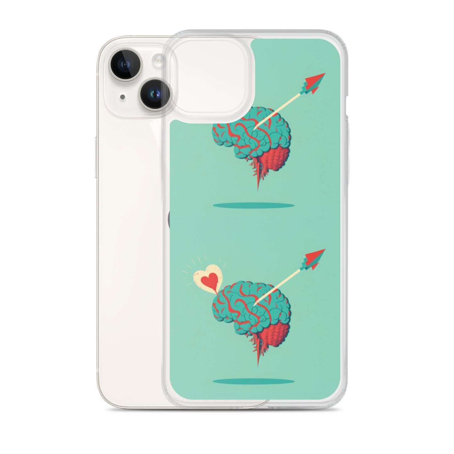 Funda transparente para iPhone® Cerebro enamorado
