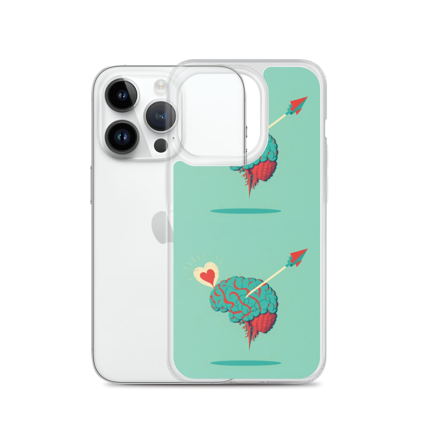 Funda transparente para iPhone® Cerebro enamorado