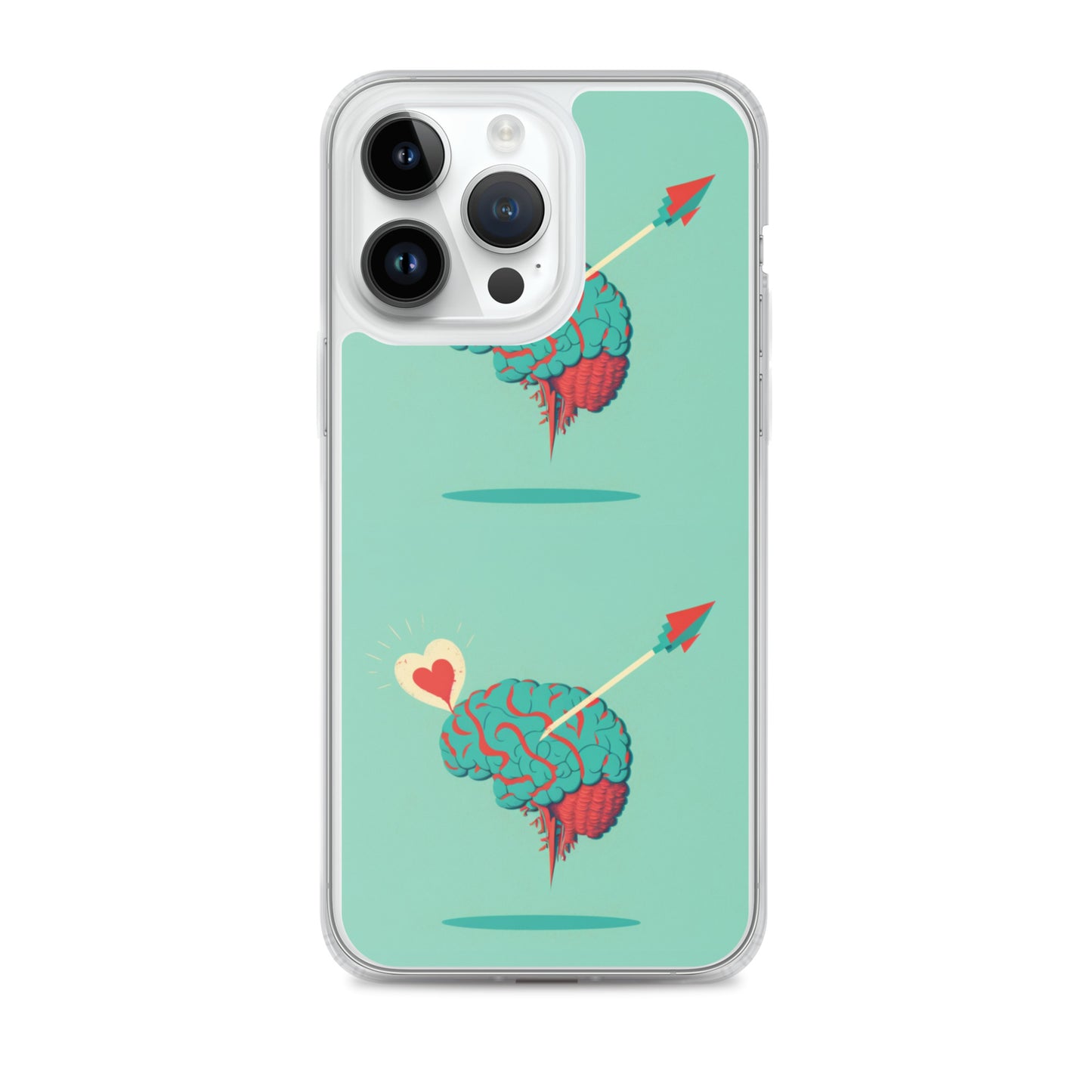 Funda transparente para iPhone® Cerebro enamorado