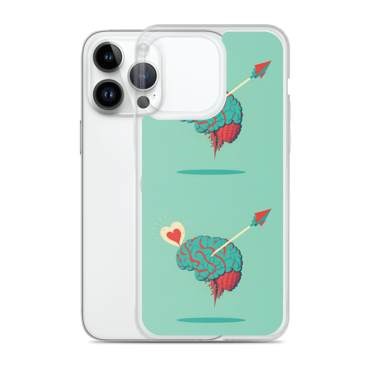 Funda transparente para iPhone® Cerebro enamorado