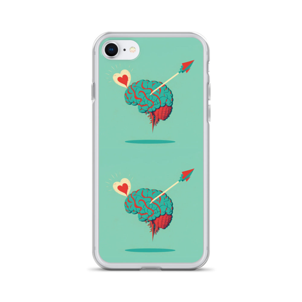 Funda transparente para iPhone® Cerebro enamorado