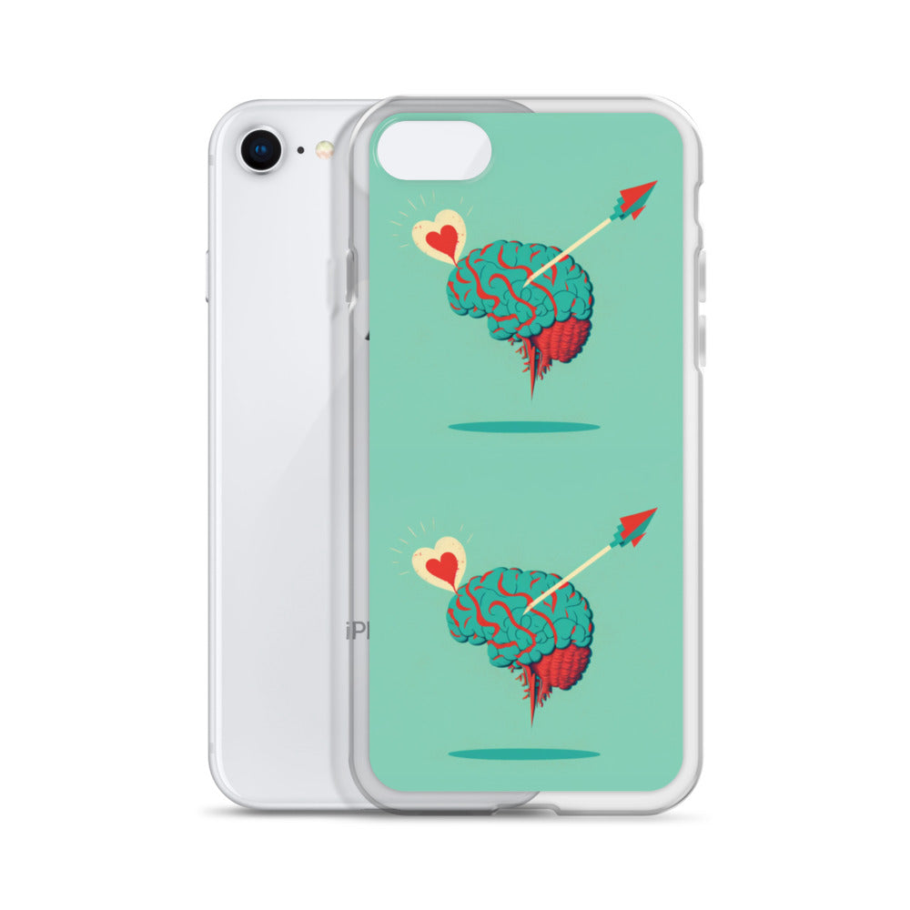 Funda transparente para iPhone® Cerebro enamorado