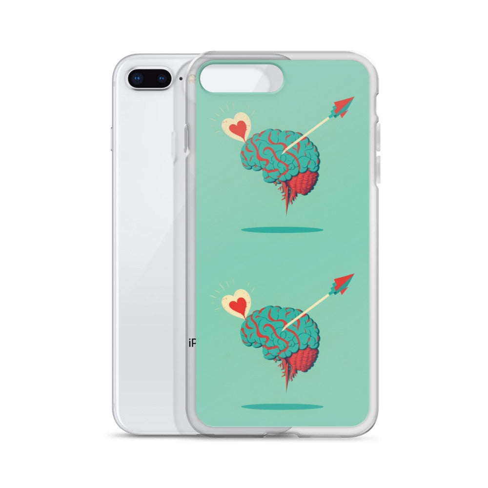 Funda transparente para iPhone® Cerebro enamorado