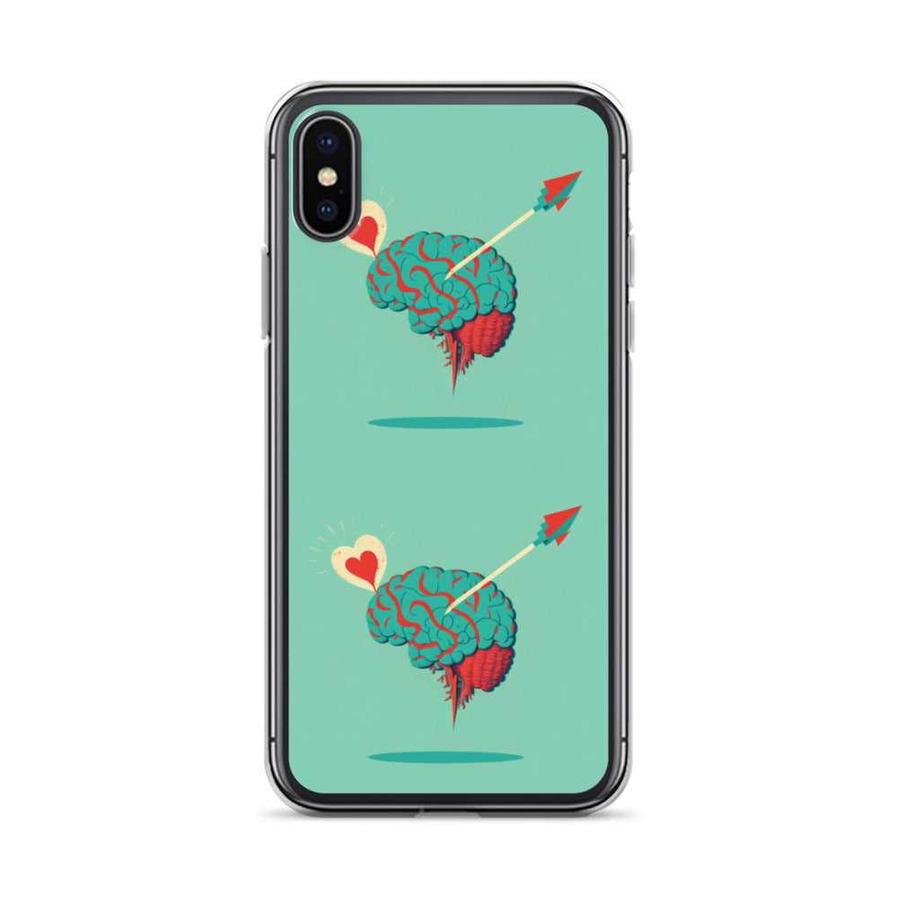 Funda transparente para iPhone® Cerebro enamorado