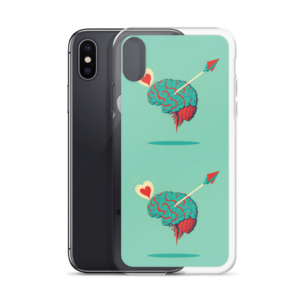 Funda transparente para iPhone® Cerebro enamorado