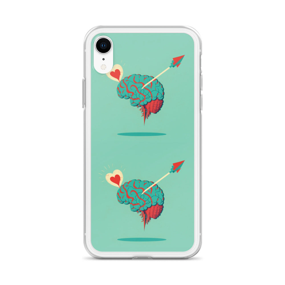 Funda transparente para iPhone® Cerebro enamorado