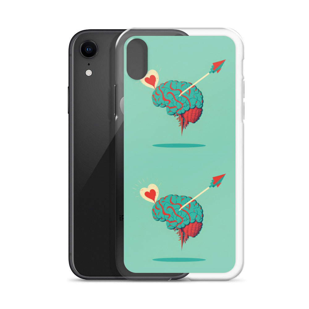 Funda transparente para iPhone® Cerebro enamorado