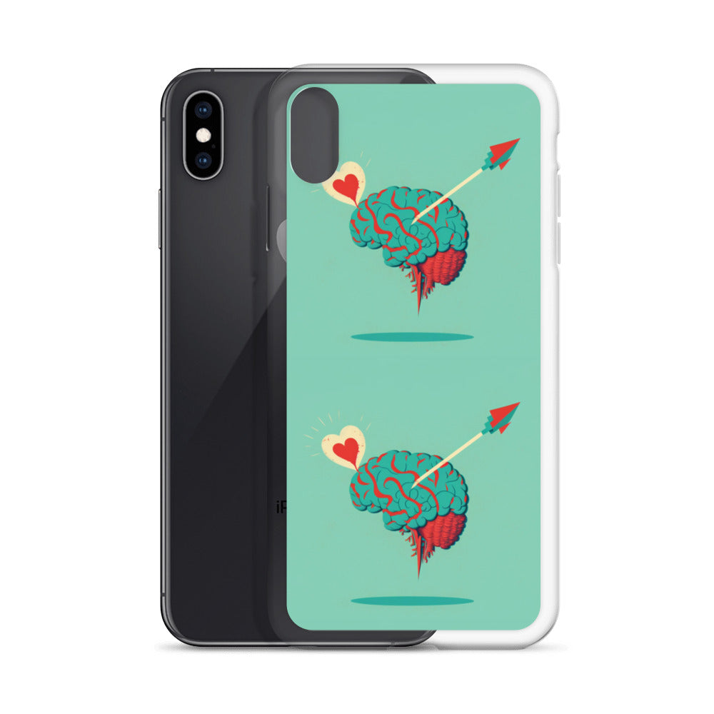 Funda transparente para iPhone® Cerebro enamorado