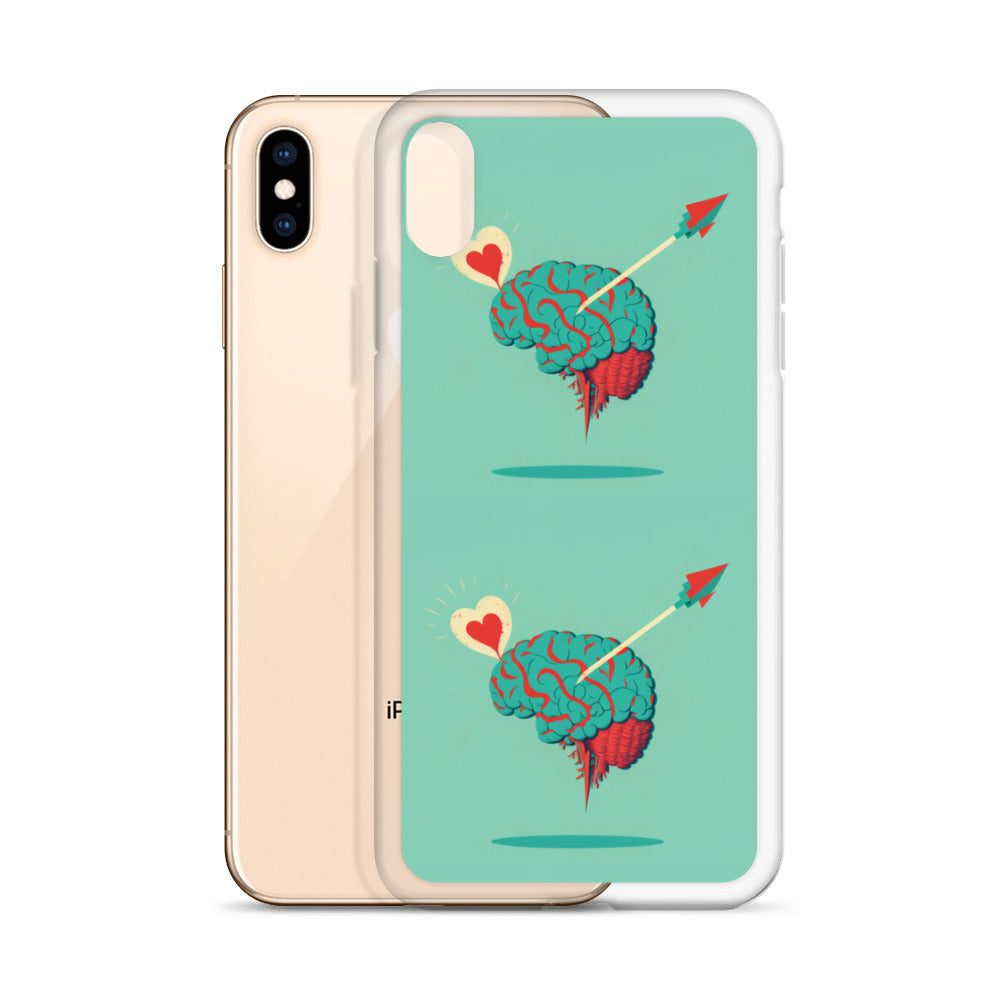 Funda transparente para iPhone® Cerebro enamorado